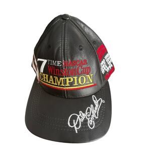 Dale Earnhardt Sr NASCAR Leather Hat 7‎ Time Winston Cup Champion Vintage Cap